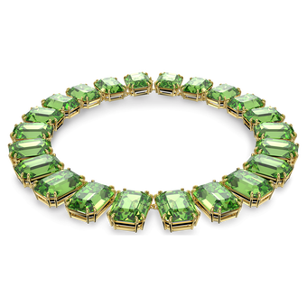 swarovski millenia necklace octagon cut crystals green gold tone plated