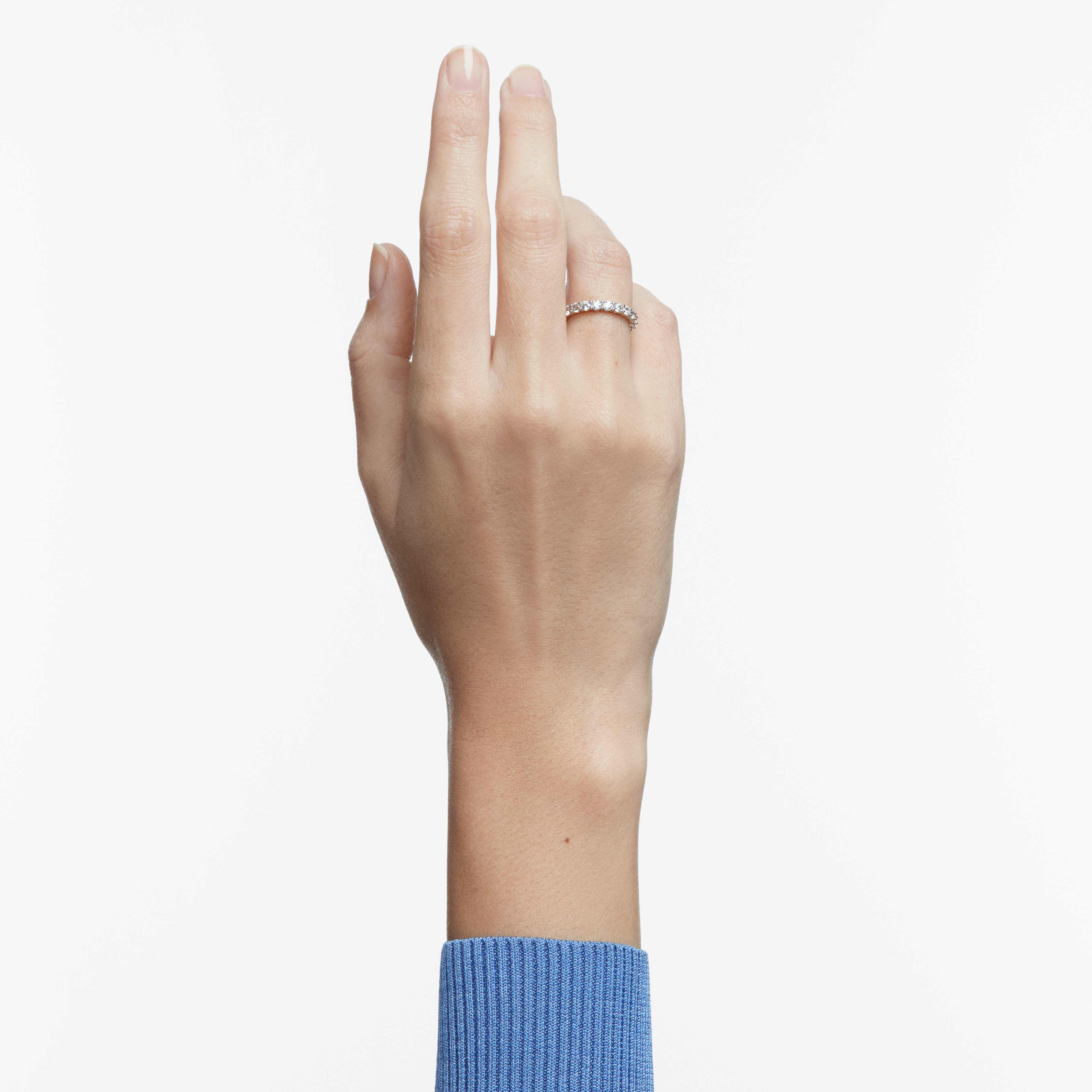 swarovski matrix vittore ring  round cut  white  rhodium plated