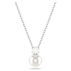 swarovski matrix pendant crystal pearl round cut white rhodium plated