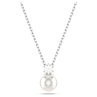 swarovski matrix pendant crystal pearl round cut white rhodium plated