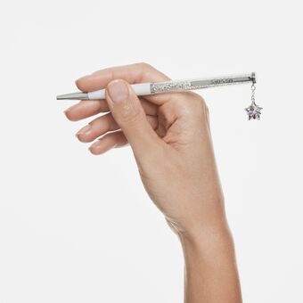 swarovski crystalline ballpoint pen  white lacquered  chrome plated