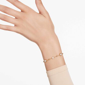 swarovski imber bracelet  round cut  white  gold tone plated