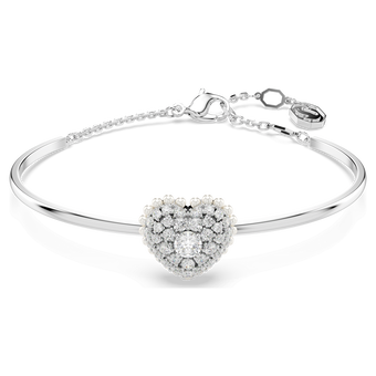 swarovski idyllia bangle heart white rhodium plated