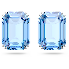 swarovski millenia stud earrings octagon cut crystals blue rhodium plated