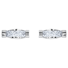 Crystaldust Cuff Links, White, Stainless Steel