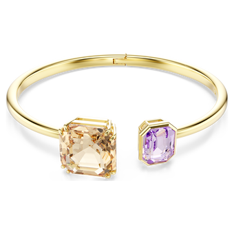 swarovski millenia bangle octagon cut multicolored gold tone plated
