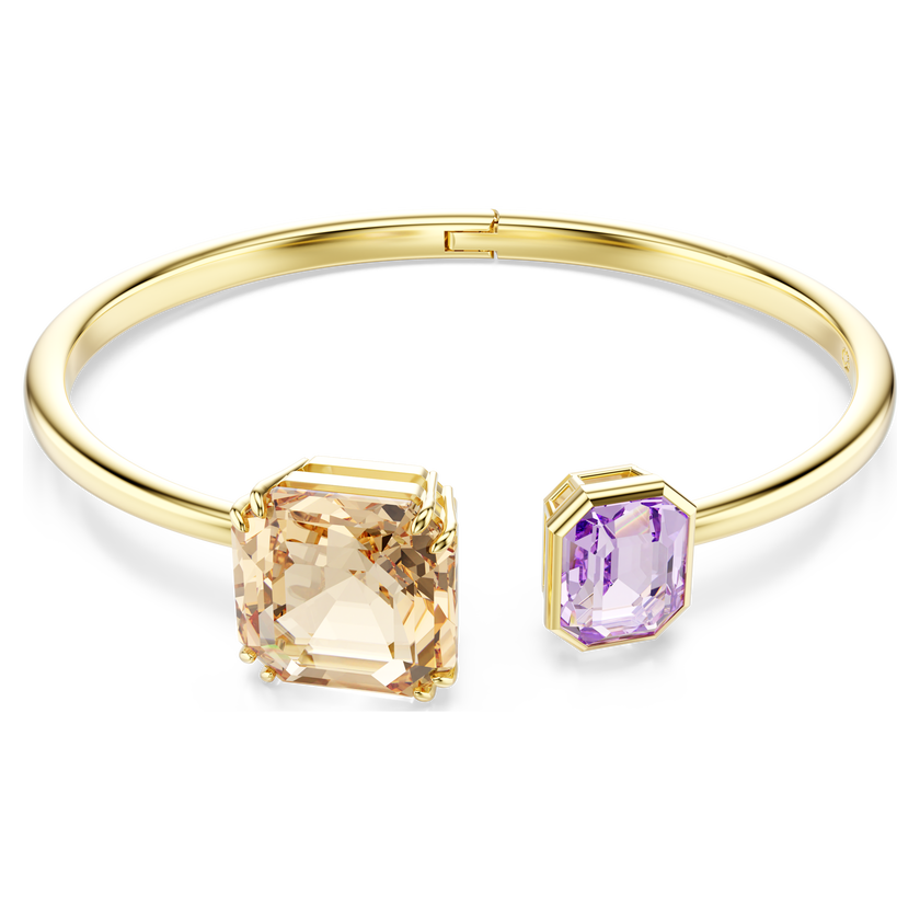swarovski millenia bangle  octagon cut  multicolored  18k gold finish