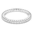 Vitorre ring, Round cut, White, Rhodium plated