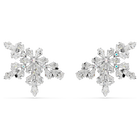 swarovski idyllia clip earrings mixed cuts half snowflake white rhodium plated