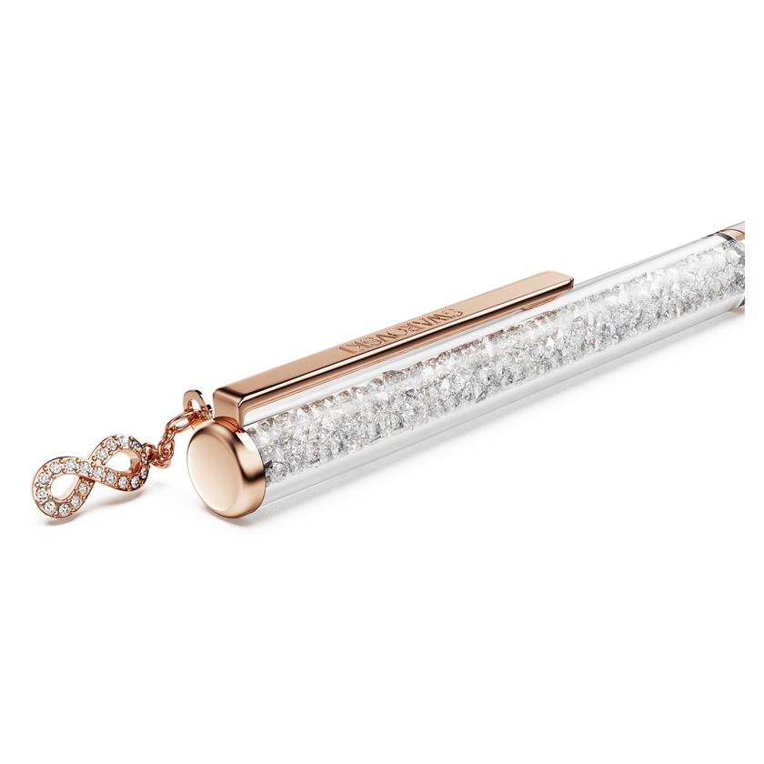 swarovski crystalline silk ballpoint pen  infinity  pink lacquered  rose gold tone plated
