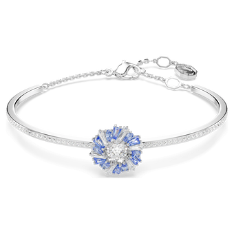 swarovski idyllia bangle  flower  blue  rhodium plated