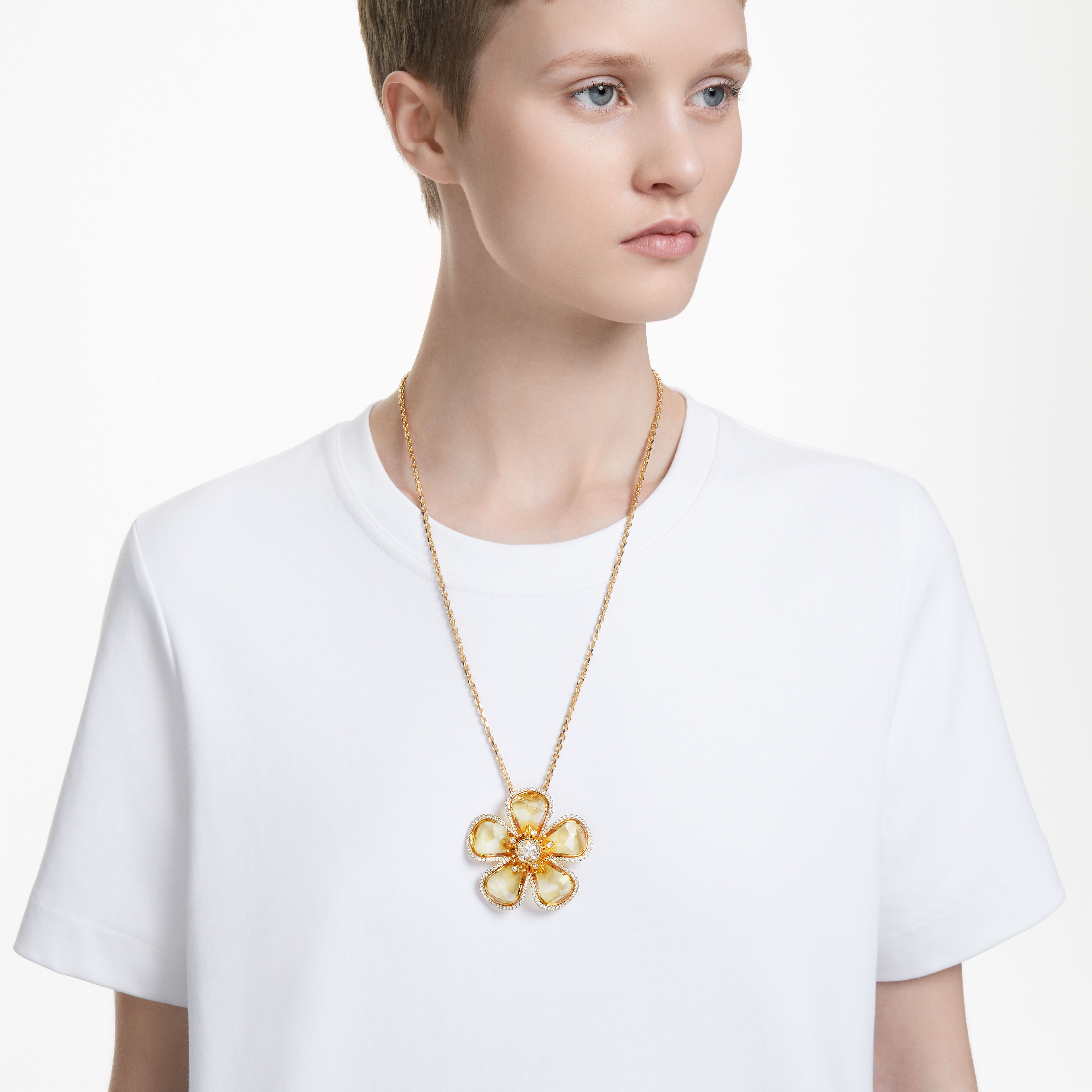 Florere necklace Flower Yellow Gold tone plated