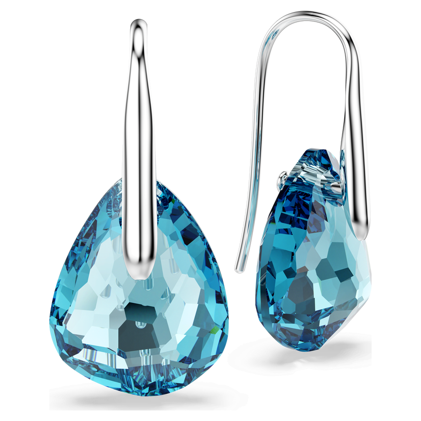 swarovski galet drop earrings  light blue  rhodium plated