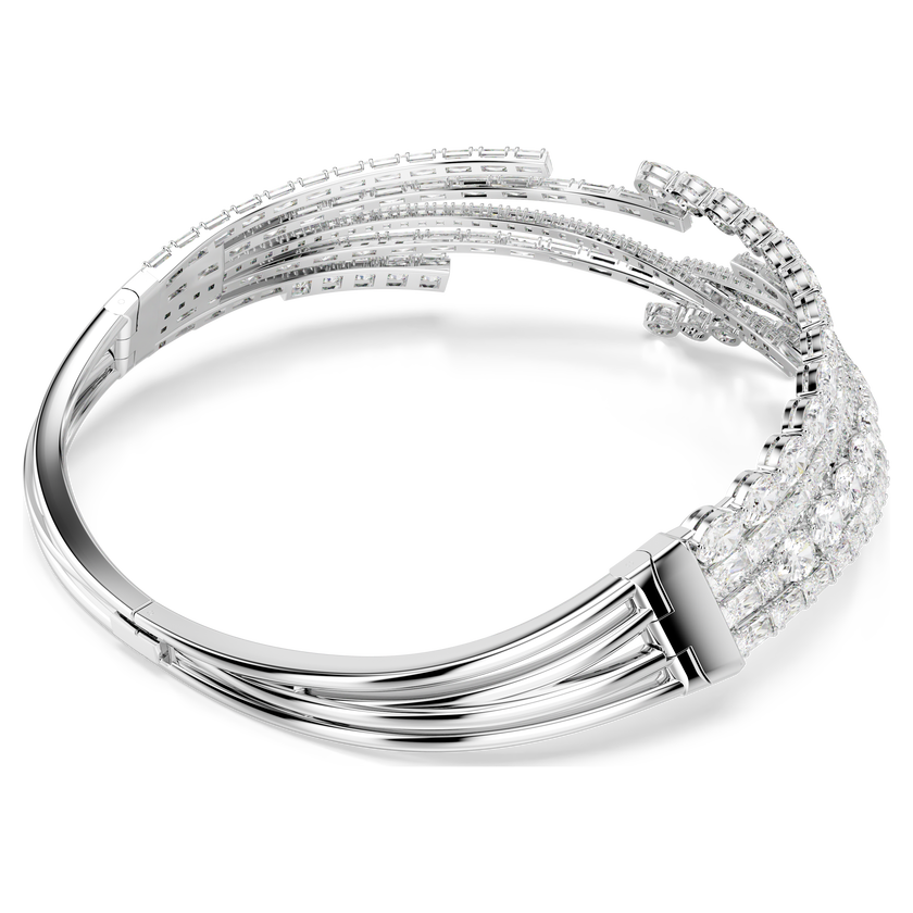 swarovski matrix choker  mixed cuts  white  rhodium plated
