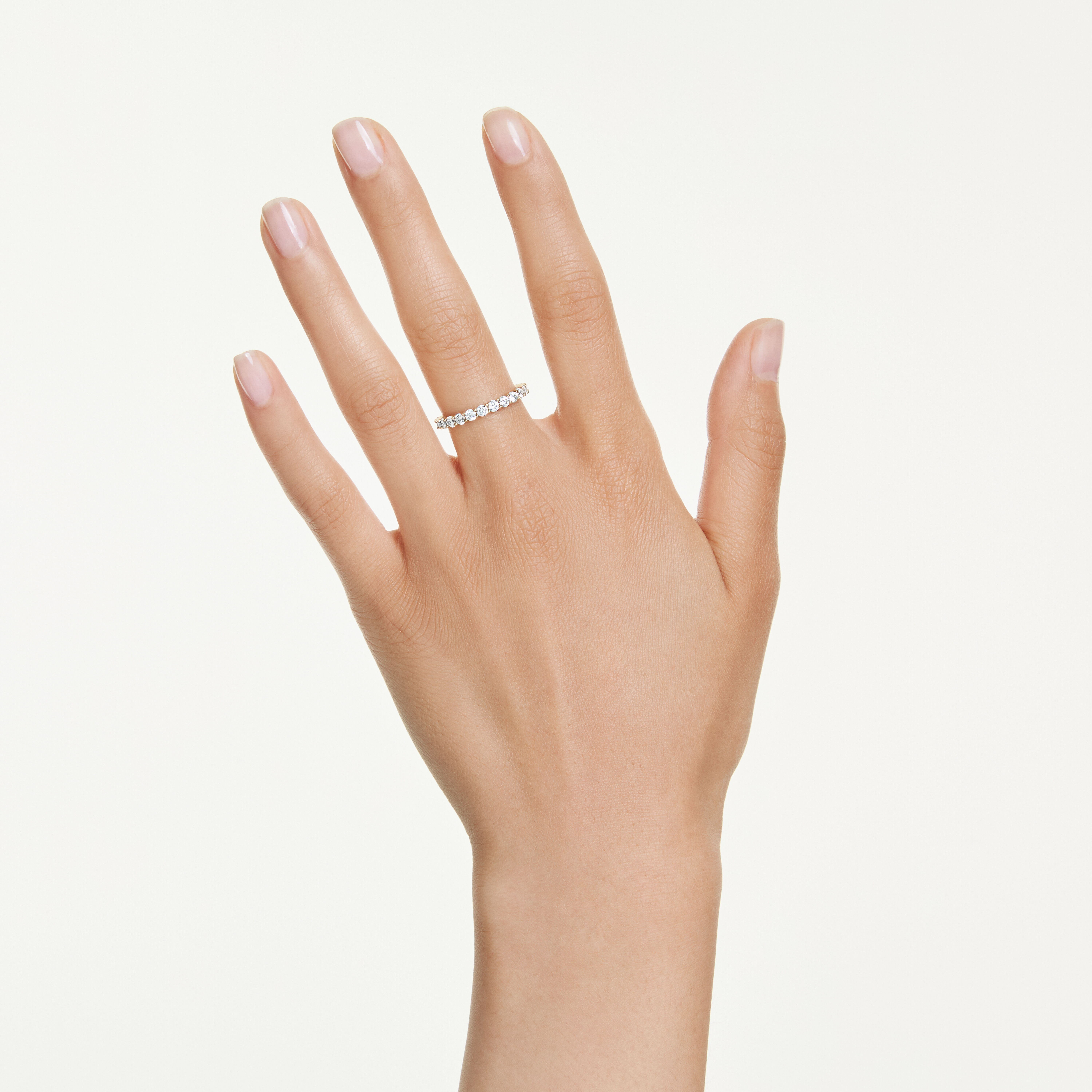 swarovski matrix vittore band ring  round cut  white  gold tone plated