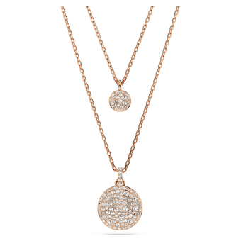 swarovski sublima layered pendant white rose gold tone plated