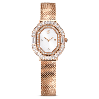swarovski matrix octagon watch  metal bracelet  rose gold tone  rose gold tone finish