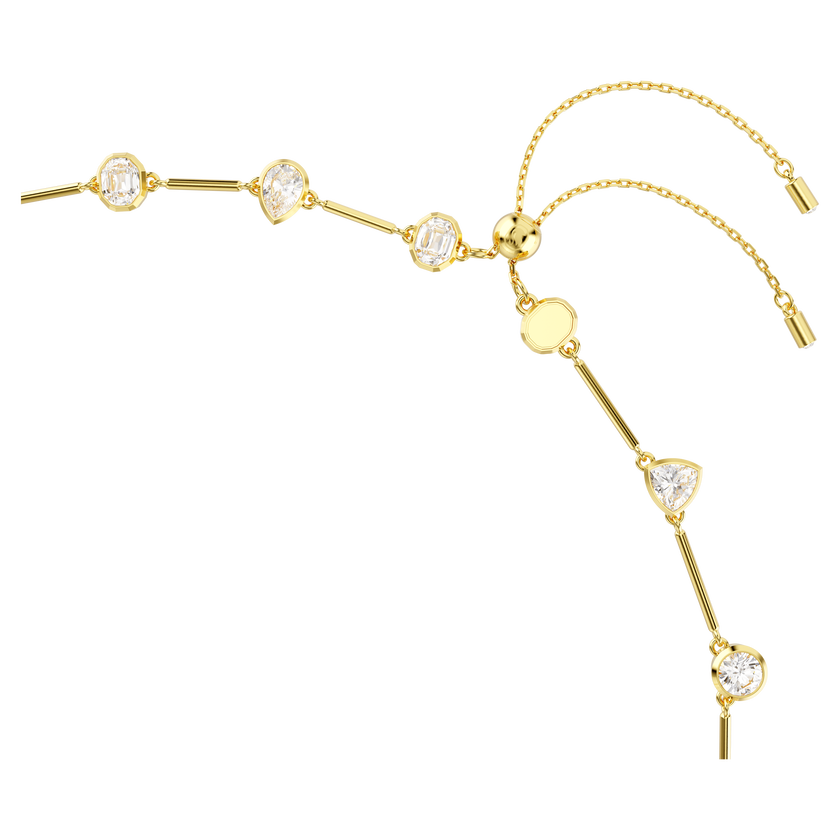 swarovski imber tennis necklace  mixed cuts  white  gold tone plated
