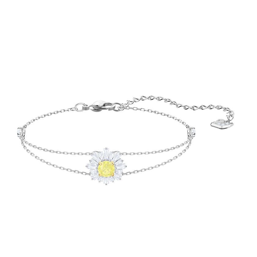 Sunshine Bracelet, White, Rhodium plating