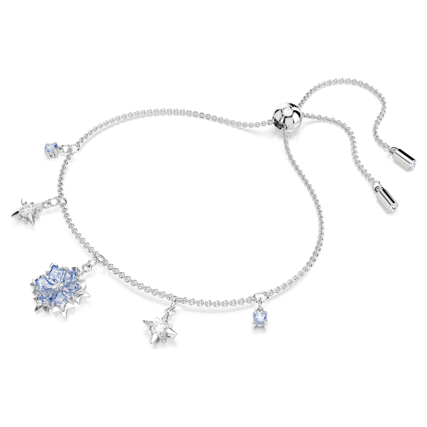 swarovski magic bracelet  snowflake  blue  rhodium plated