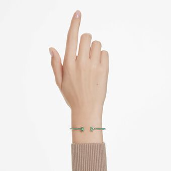 swarovski matrix cuff  mixed cuts  green  gold tone plated