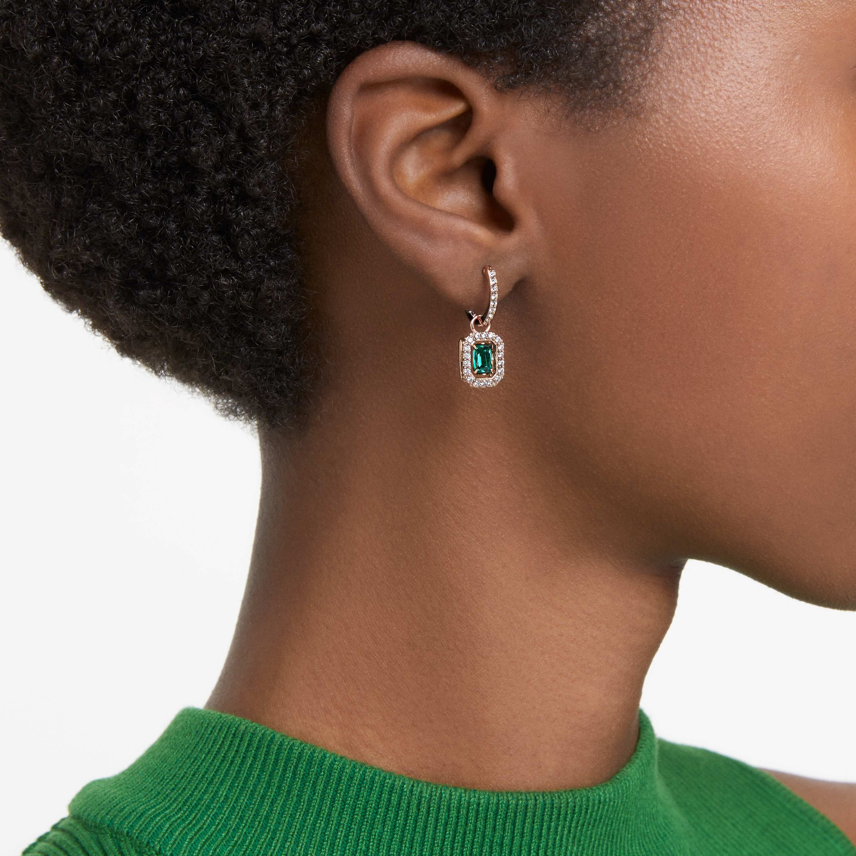 Green rose earrings best sale