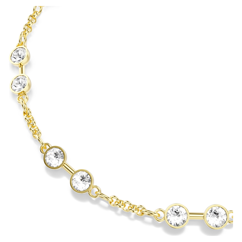 swarovski remix collection strand  round cut  white  18k gold finish