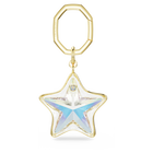 swarovski bag charm  mixed cuts  star  white  gold tone plated