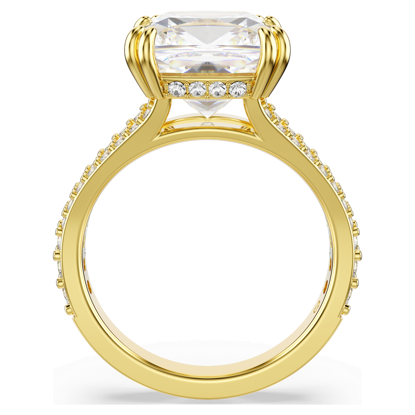 swarovski stilla cocktail ring  square cut  white  gold tone plated