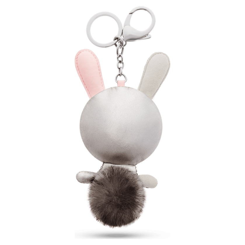 swarovski mathilde bag charm  rabbit  gray  stainless steel