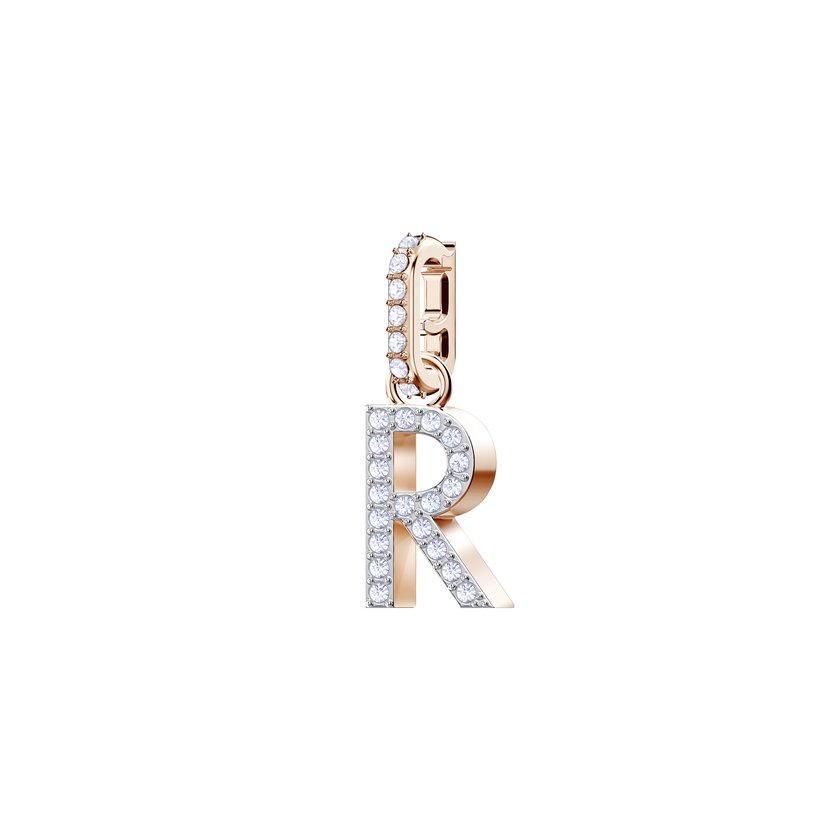 Swarovski Remix Collection Charm R, White, Rose Gold Plating