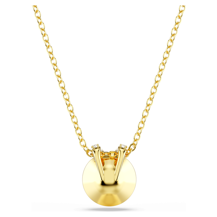 swarovski bella v pendant  round cut  red  gold tone plated
