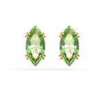 Gema stud earrings, Green, Gold-tone plated