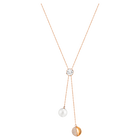 swarovski forward y necklace white rose gold tone plated