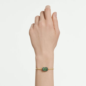 swarovski sublima bangle  octagon cut  green  18k gold finish