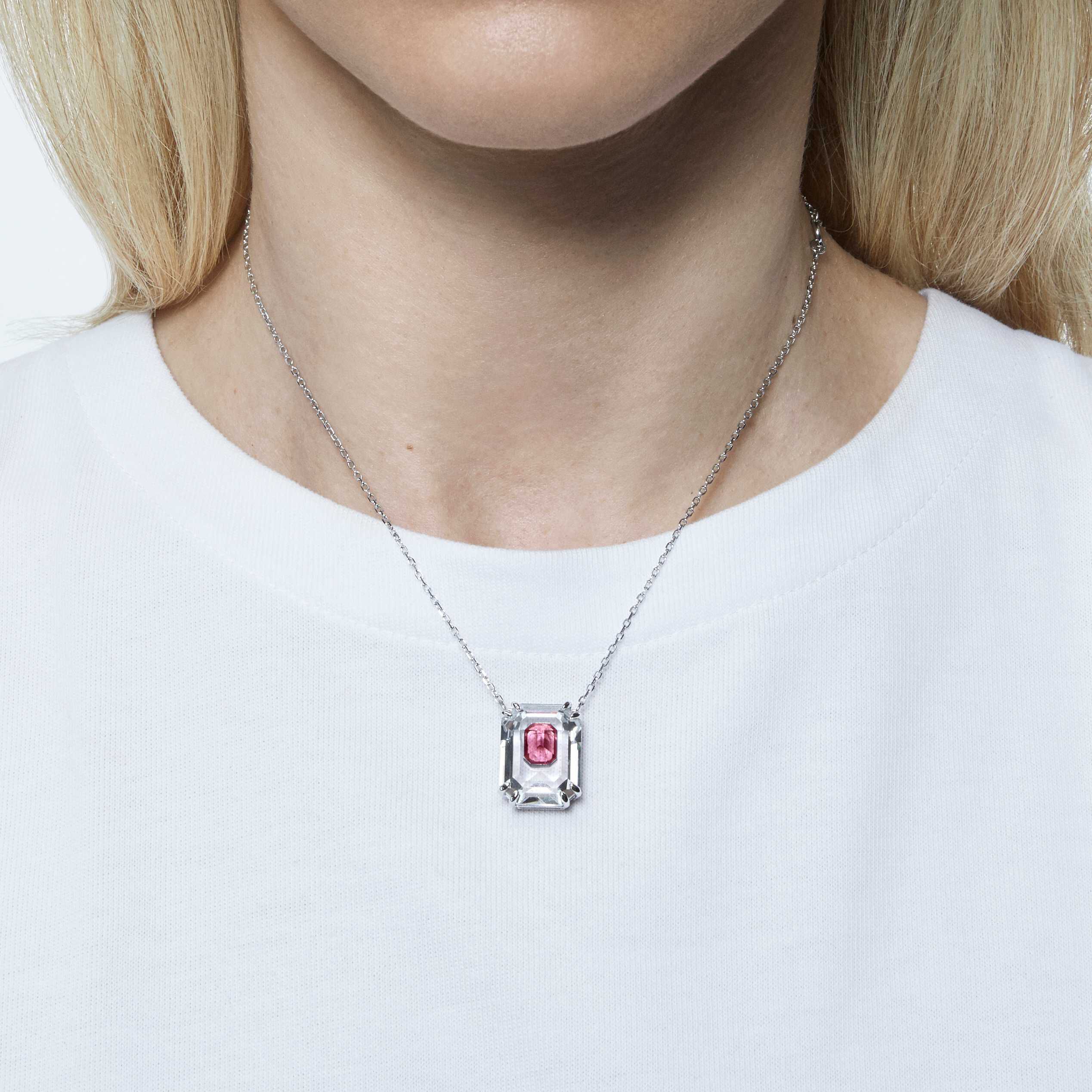 SWAROVSKI ネックレス 5608647 シルバー Chroma Pink ロジウム Buy Swarovski Chroma necklace, Pink, Rhodium plated
