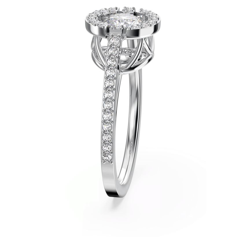 swarovski sparkling dance round ring  white  rhodium plating