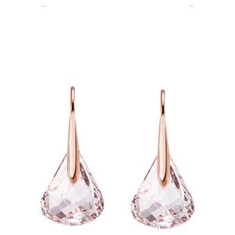 swarovski lunar drop earrings  pink  rose gold tone plated