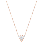 swarovski magic angel necklace white rose gold tone plated