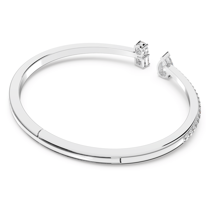 swarovski mesmera cuff  mixed cuts  white  rhodium plated