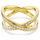 swarovski delta band ring  round cut  white  18k gold finish