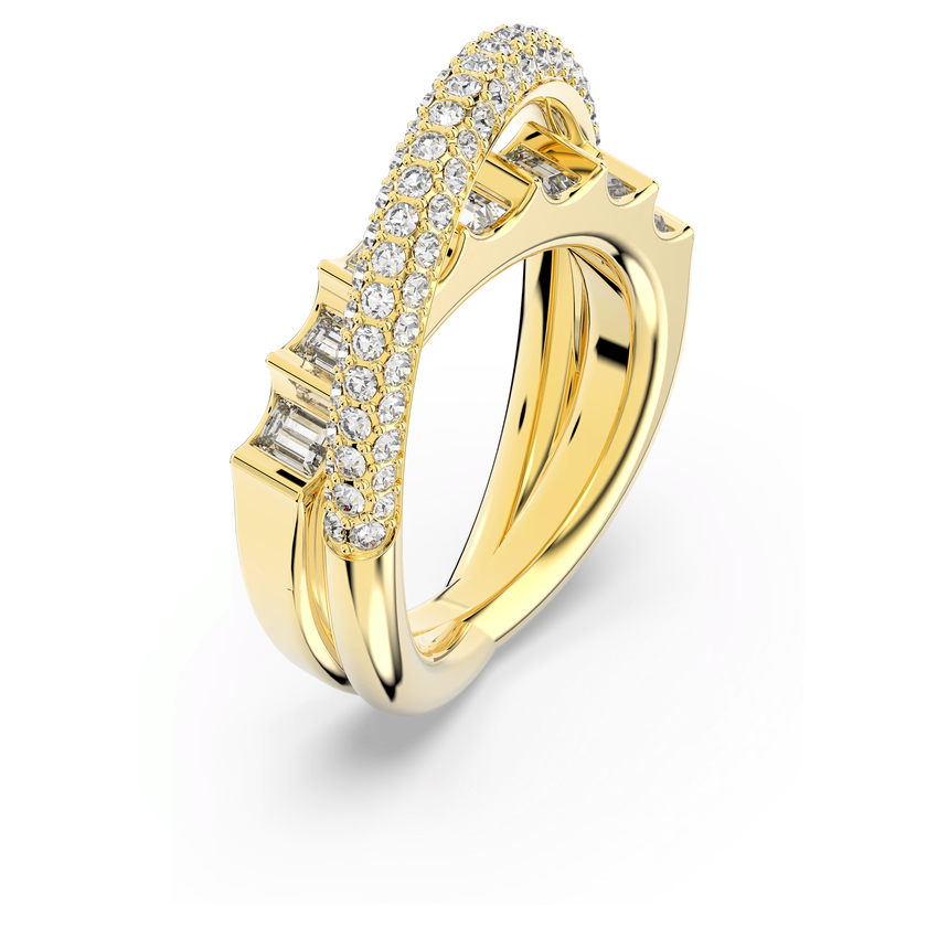 swarovski rota cocktail ring  mixed cuts  white  gold tone plated