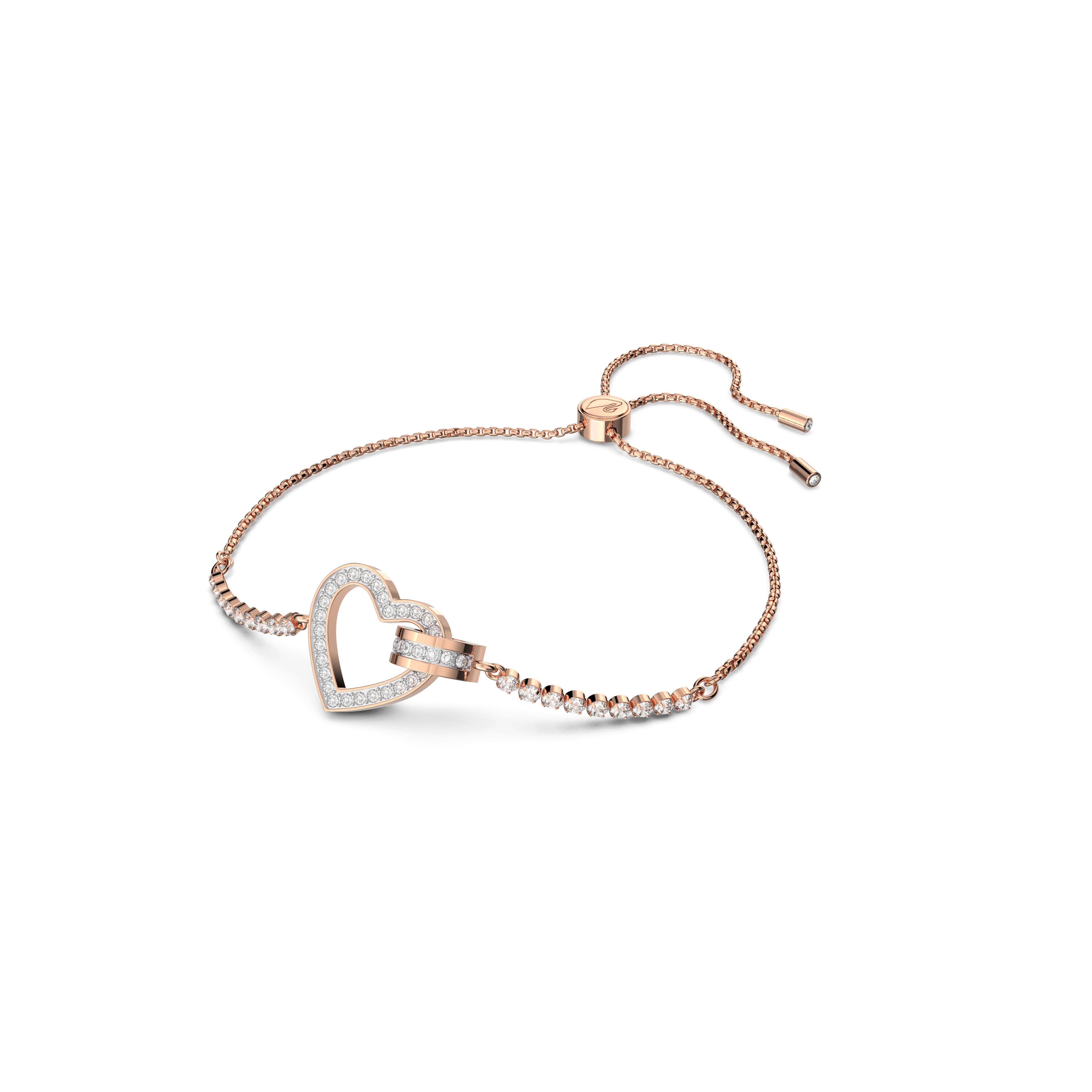 Buy Swarovski Lovely bracelet Heart White Rose gold tone plated