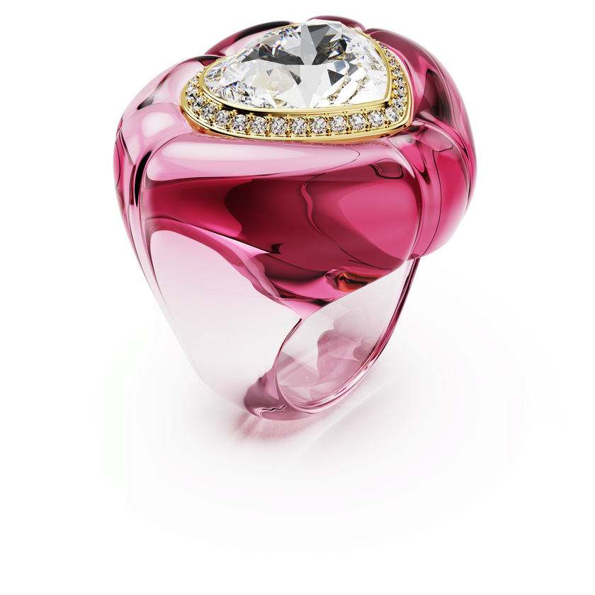 swarovski dulcis cocktail ring  heart cut  pav   heart  pink