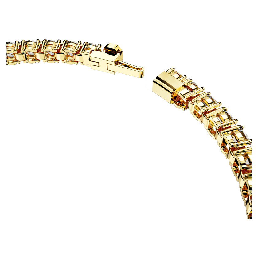swarovski matrix tennis bracelet  round cut  white  18k gold finish