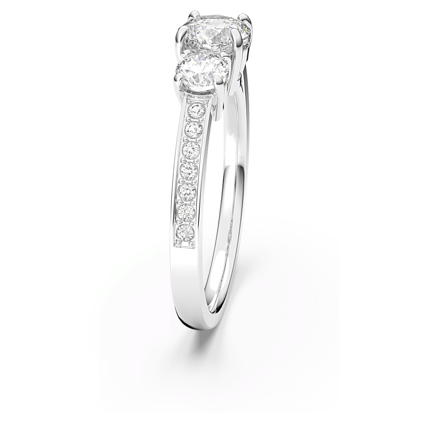 swarovski attract trilogy round ring  white  rhodium plating
