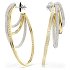 swarovski hyperbola hoop earrings mixed cuts white mixed metal finish