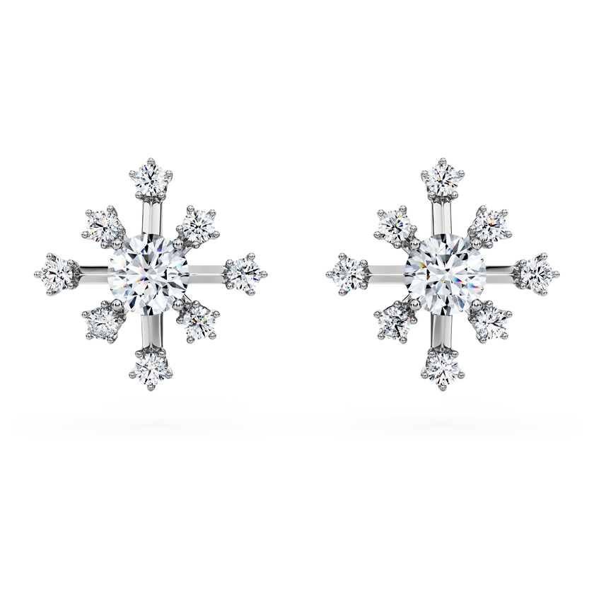 swarovski galaxy stud earrings  lab grown diamonds 0 5 ct tw  round shape  18k white gold