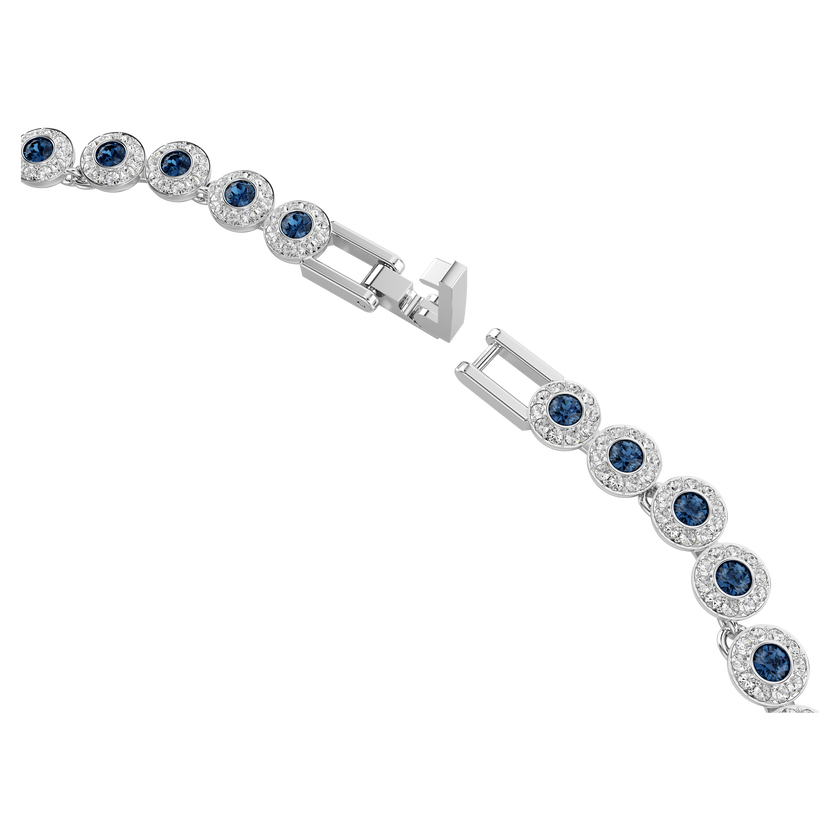 swarovski una angelic tennis necklace  round cut  blue  rhodium plated