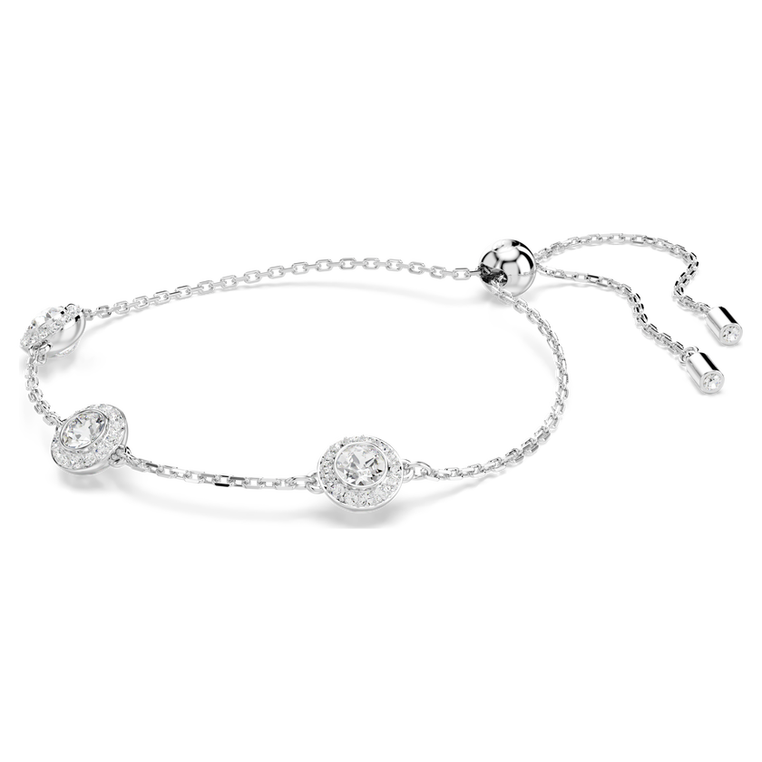 swarovski una angelic bracelet  round cut  double sided motifs  white  rhodium plated